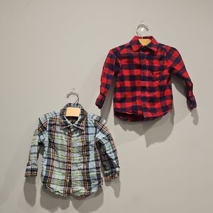 Hanna Andersson and Gap Plaid Button Down Shirt bundle